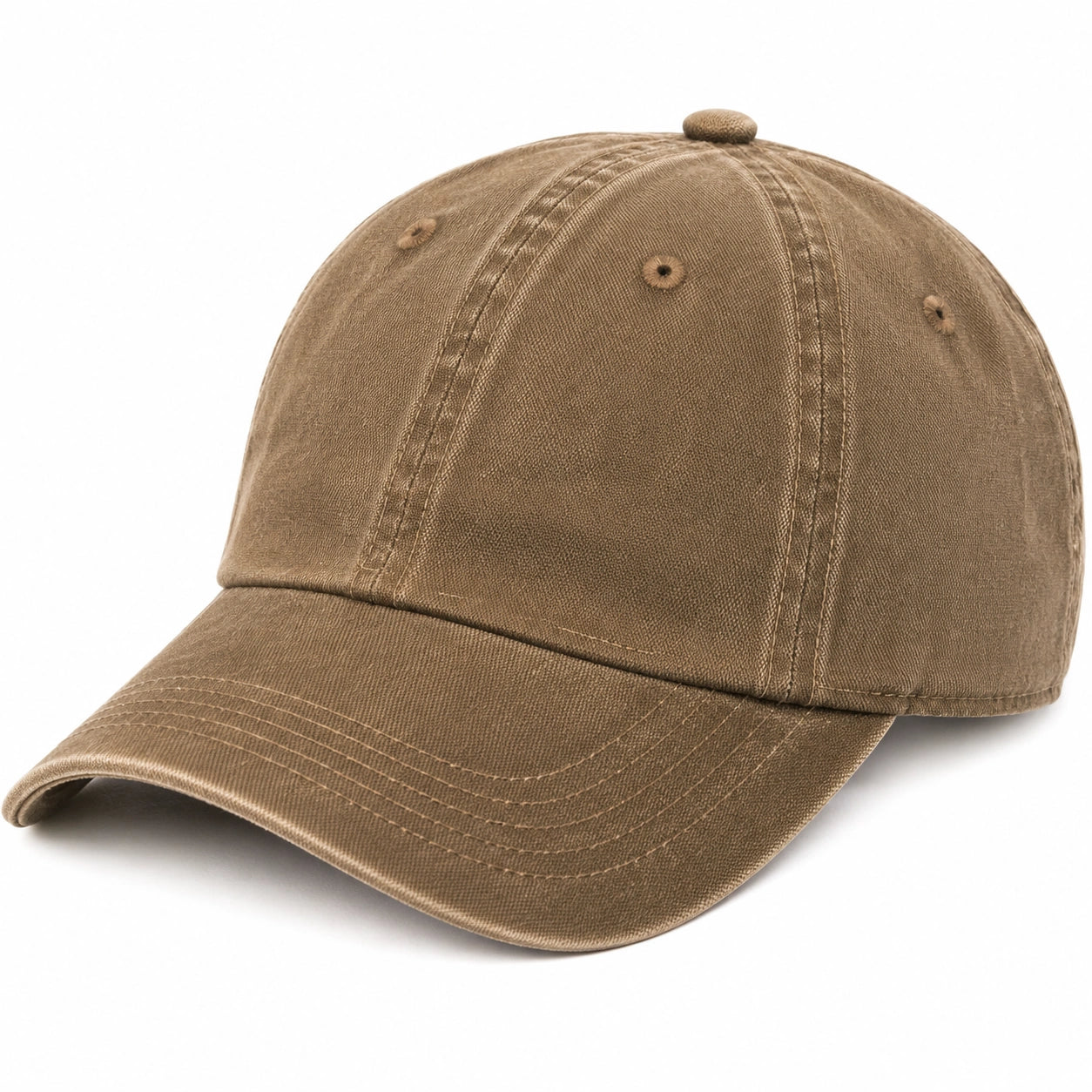 Baseballkappe Einheitsgröße Textil Khaki mit gebogenem Schirm