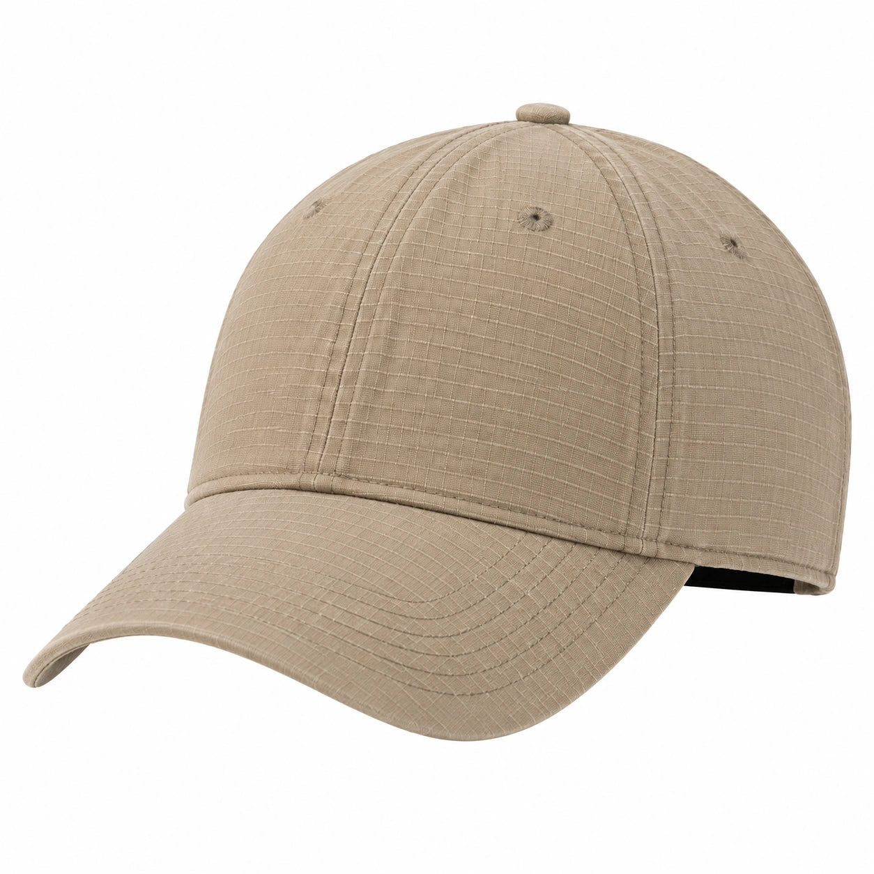 Baseballkappe Einheitsgröße aus Textilgewebe Beige mit gebogenem Schirm
