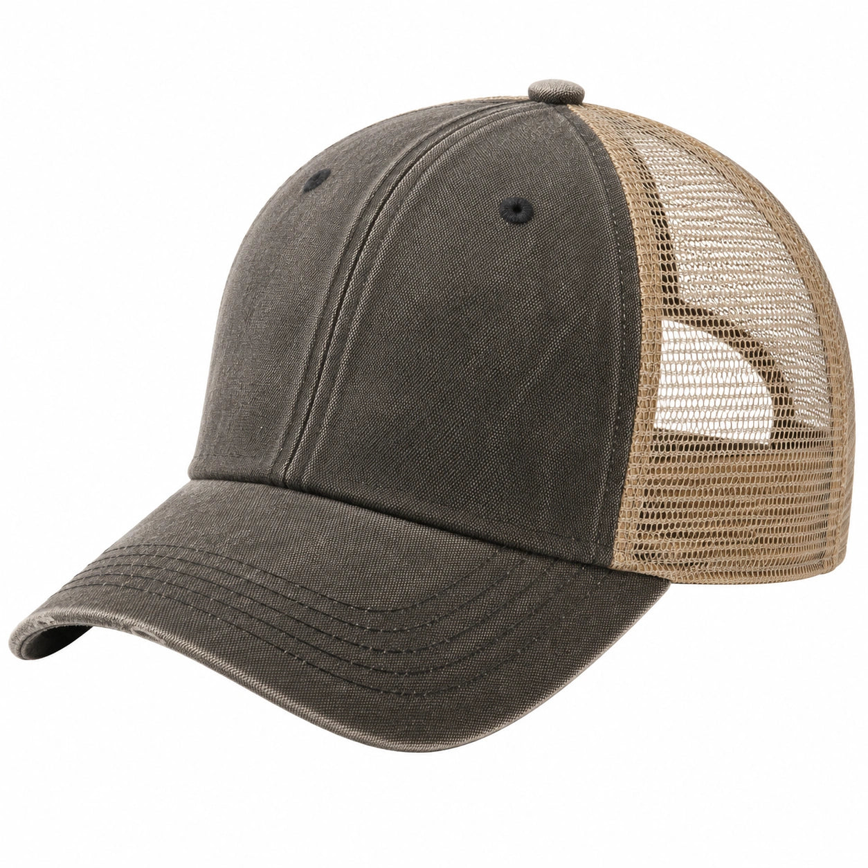 Trucker Cap Einheitsgröße Textil Mesh Dunkelgrau Beige Freizeit