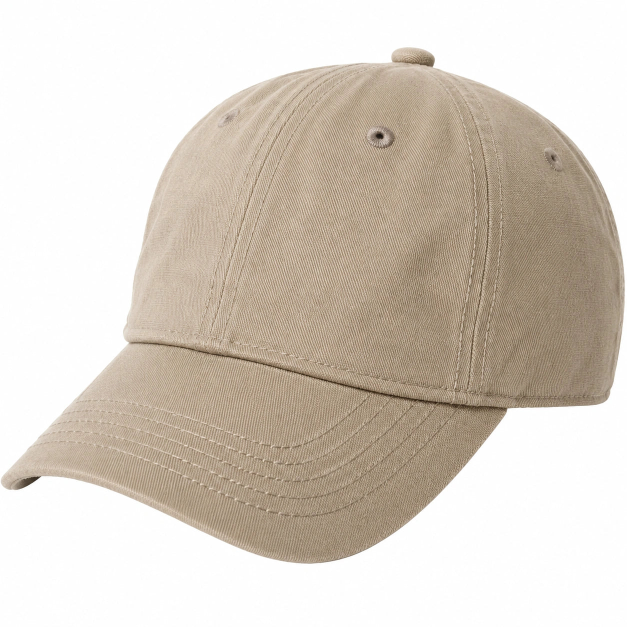 Baseballkappe Einheitsgröße Baumwolle Beige mit gebogenem Schirm