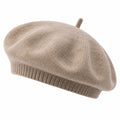 Baskenmütze Einheitsgröße aus Strick in Beige für Alltag