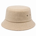 Anglerhut Einheitsgröße aus Teddyfleece in Beige mit Krempe