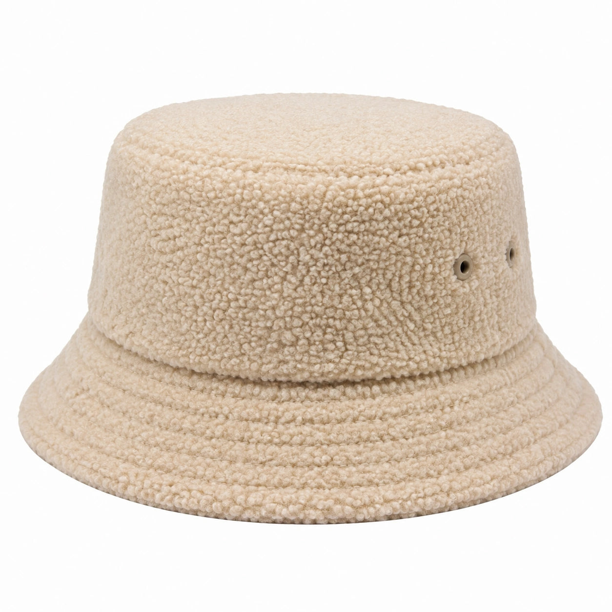 Anglerhut Einheitsgröße aus Teddyfleece in Beige mit Krempe