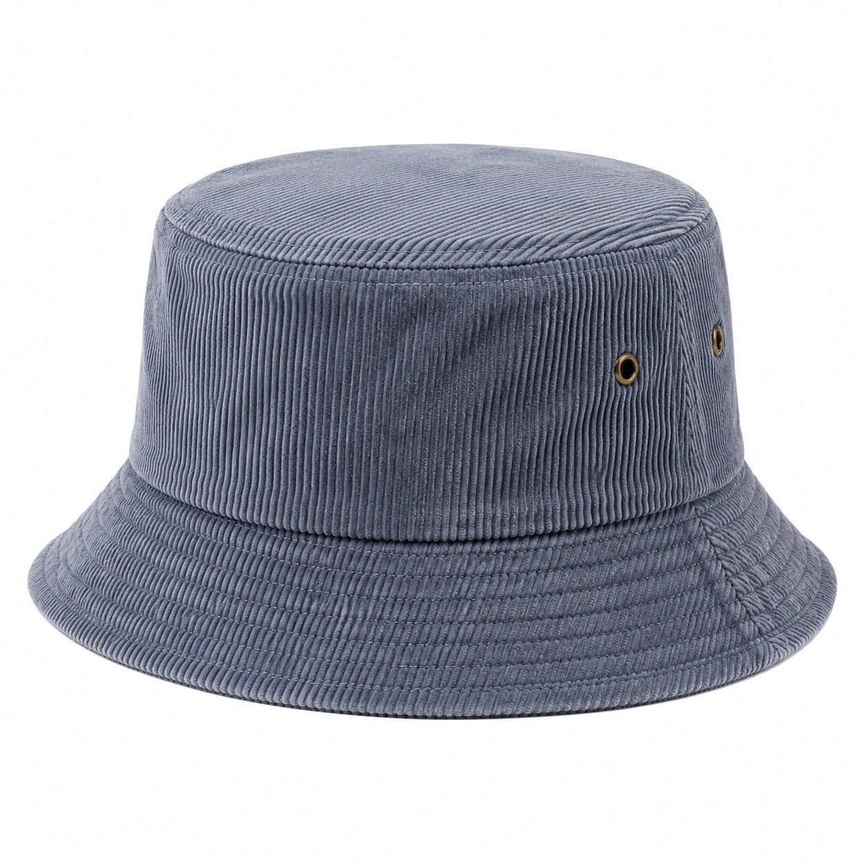 Bucket-Hut Einheitsgröße aus Cordstoff in Blau mit Metallösen