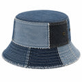 Fischerhut Einheitsgröße aus Denim Blau im Patchwork-Stil