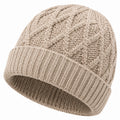 Strickmütze Einheitsgröße aus Textil Beige für Alltag mit Zopfmuster