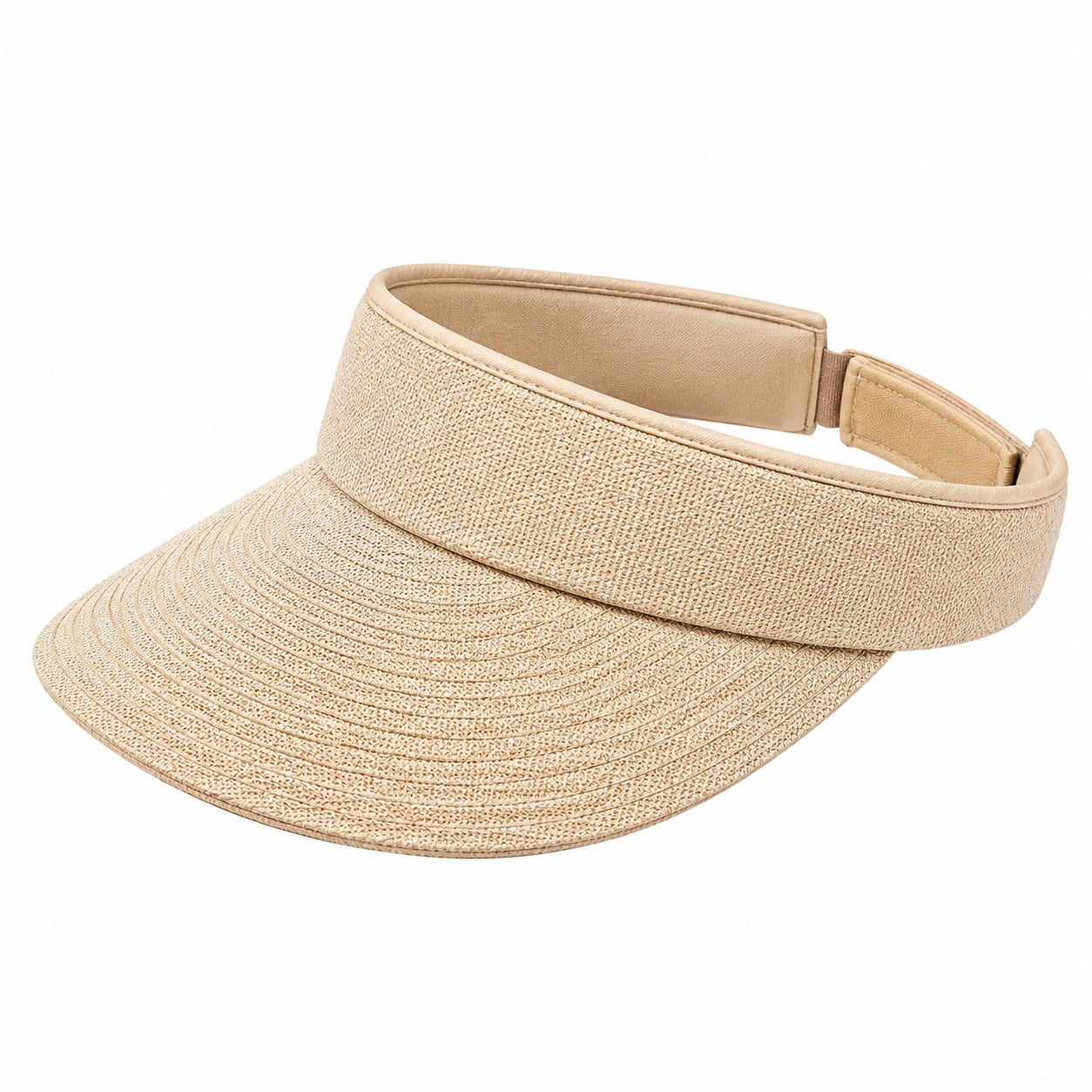 Sonnenblende Einheitsgröße Beige geflochtenes Textilmaterial mit verstellbarem Klettverschluss